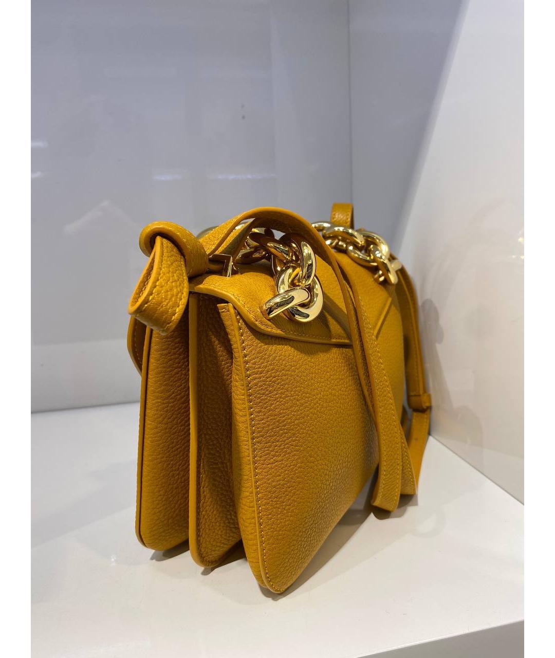 BOTTEGA VENETA Горчичная кожаная сумка через плечо, фото 4