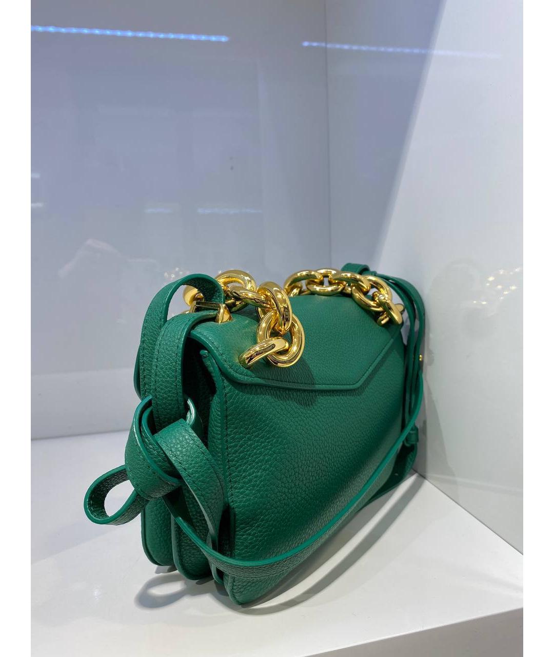 BOTTEGA VENETA Зеленая кожаная сумка через плечо, фото 4
