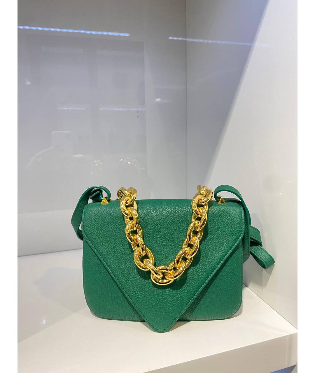 BOTTEGA VENETA Зеленая кожаная сумка через плечо, фото 2