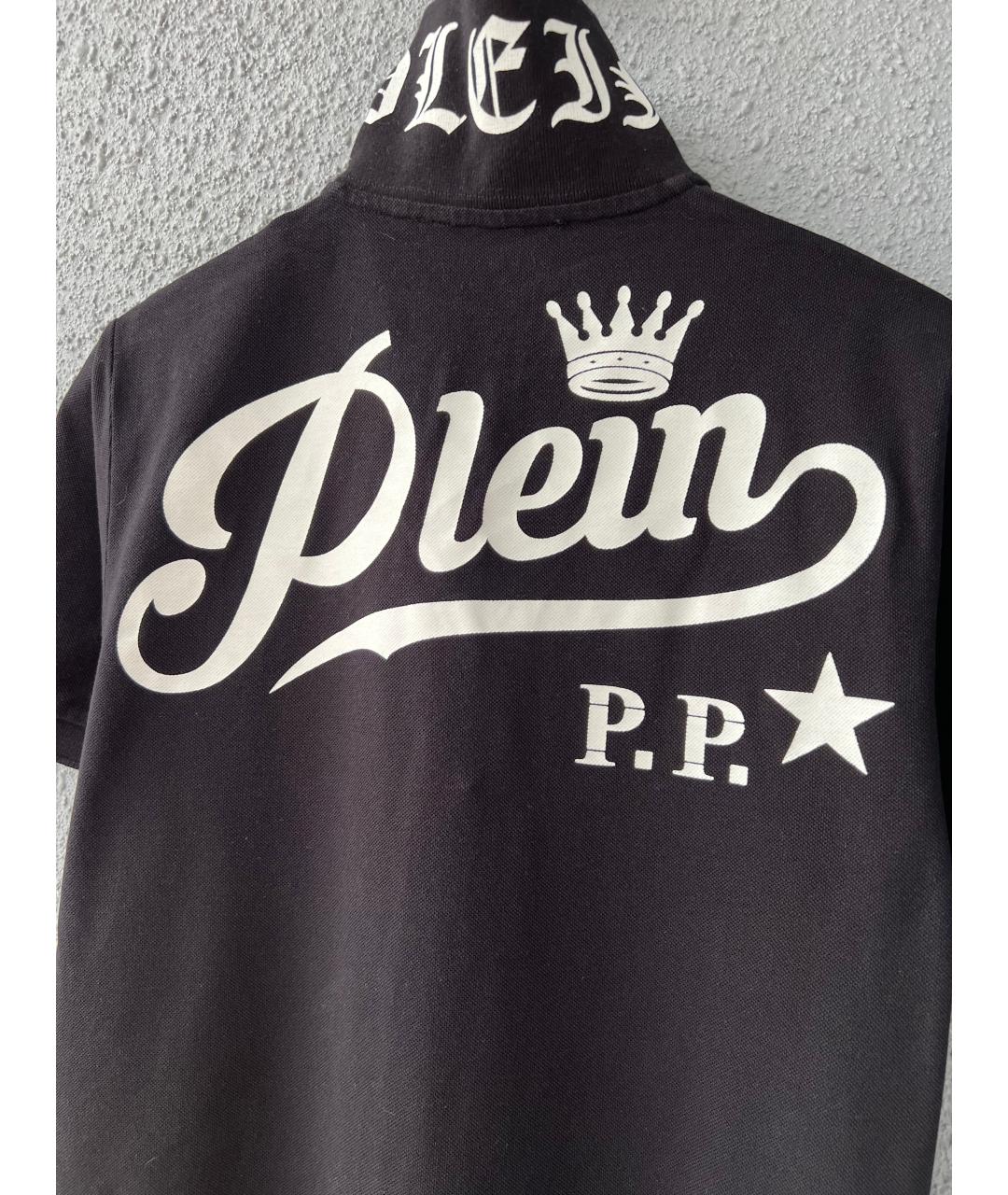 PHILIPP PLEIN Черное хлопковое поло с коротким рукавом, фото 6