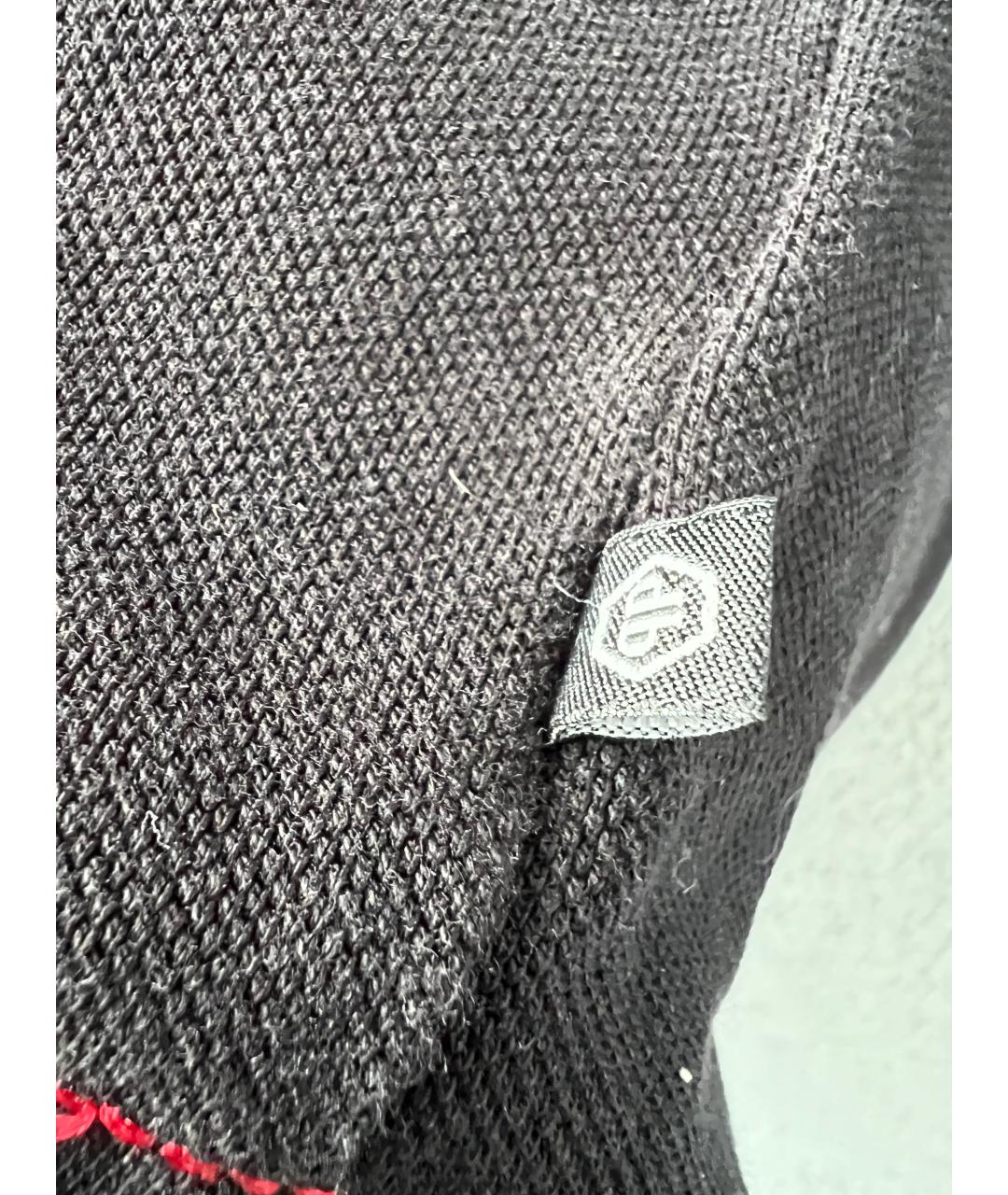 PHILIPP PLEIN Черное хлопковое поло с коротким рукавом, фото 4