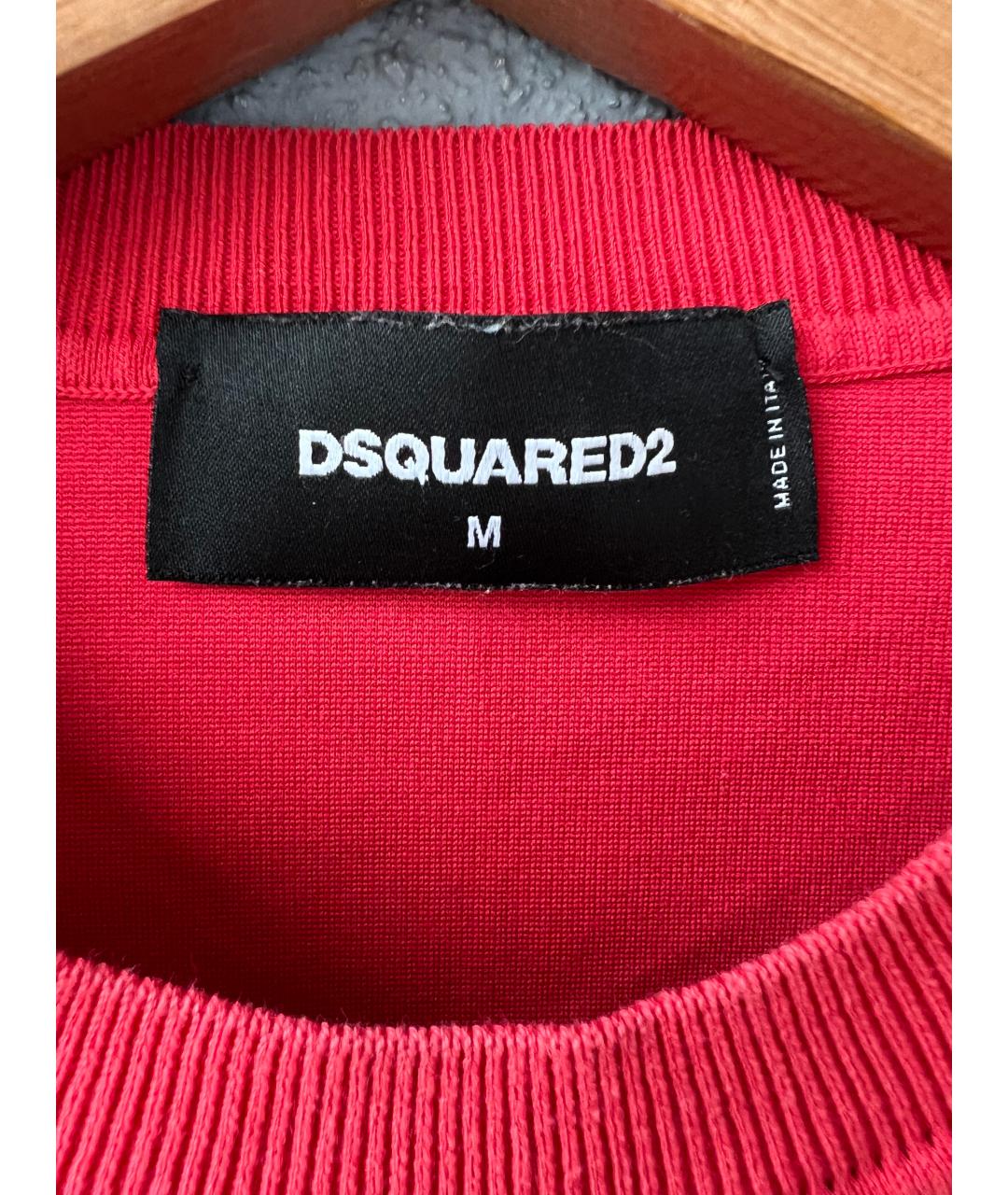 DSQUARED2 Красная хлопковая футболка, фото 2