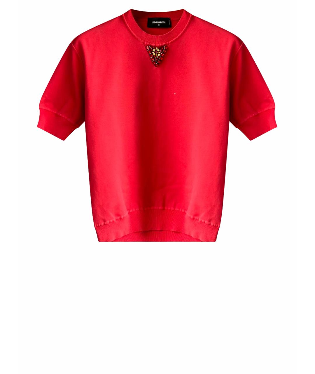 DSQUARED2 Красная хлопковая футболка, фото 1
