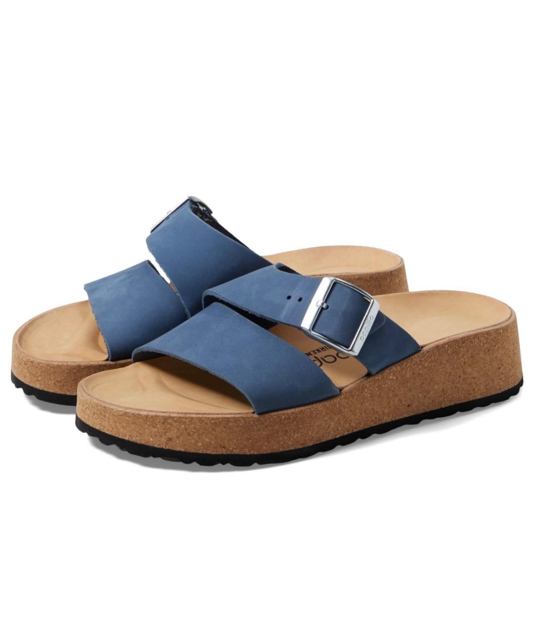 BIRKENSTOCK Синие кожаные шлепанцы, фото 9