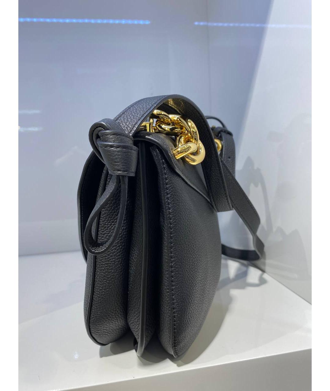 BOTTEGA VENETA Черная кожаная сумка через плечо, фото 4