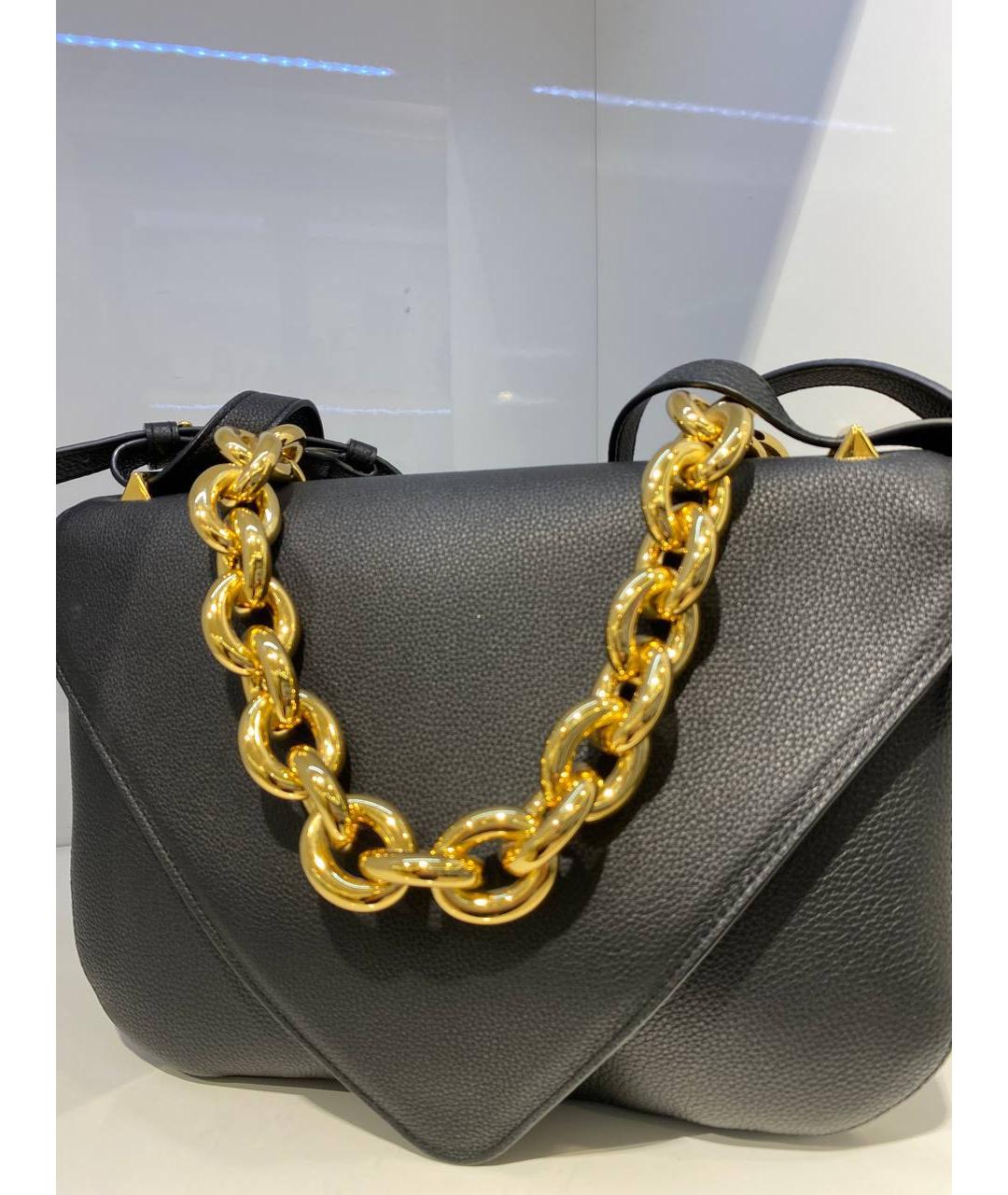 BOTTEGA VENETA Черная кожаная сумка через плечо, фото 3