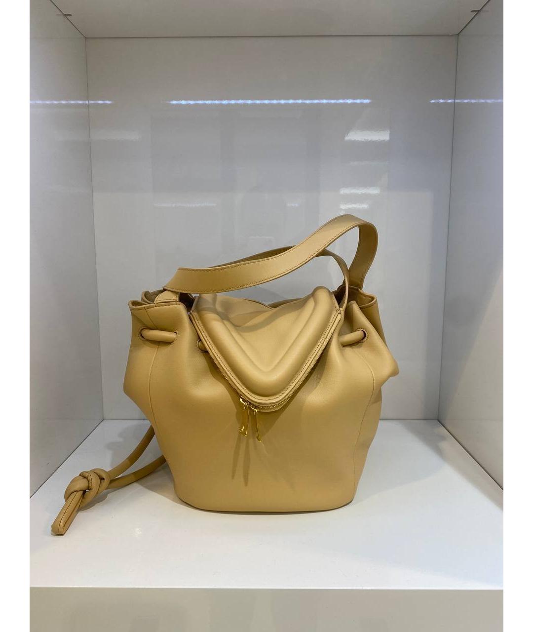 BOTTEGA VENETA Бежевый кожаный рюкзак, фото 2