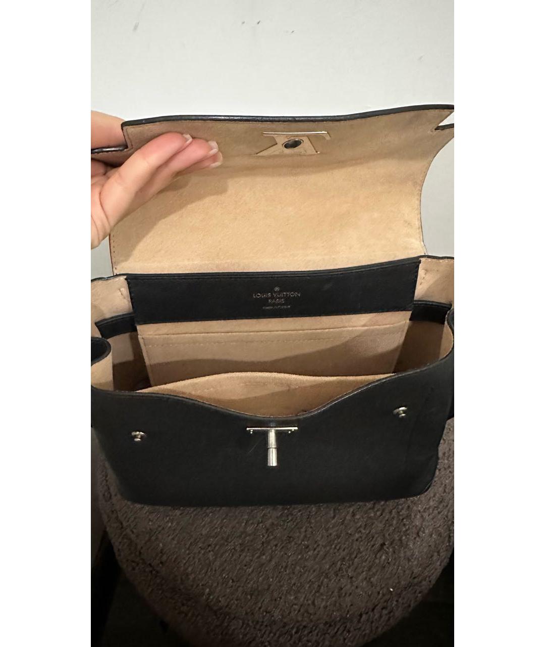 LOUIS VUITTON Черная кожаная сумка через плечо, фото 3