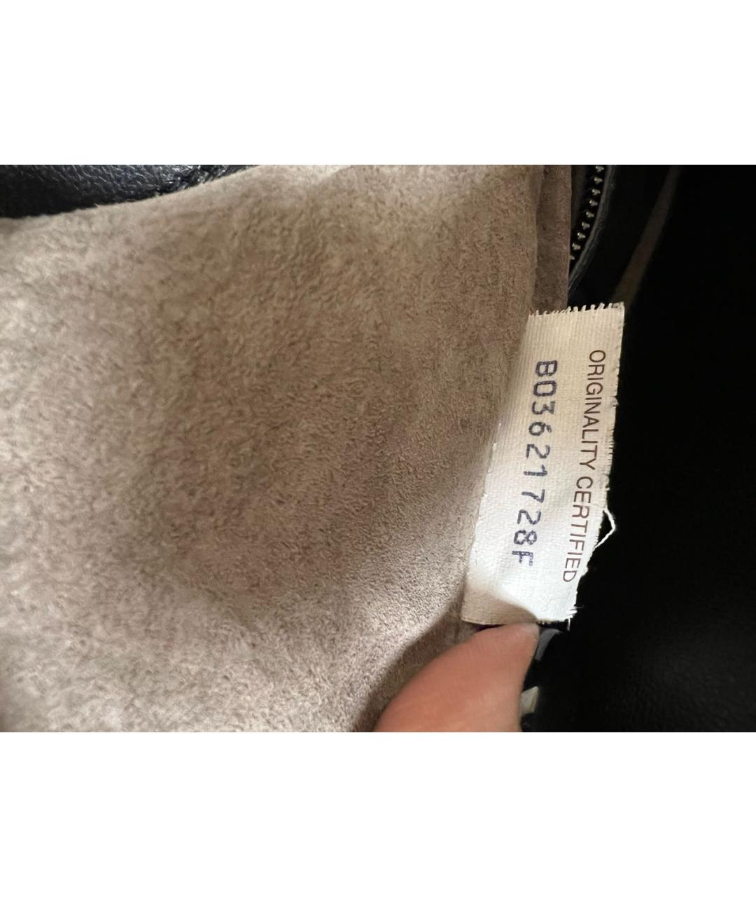 BOTTEGA VENETA Черная кожаная сумка с короткими ручками, фото 5