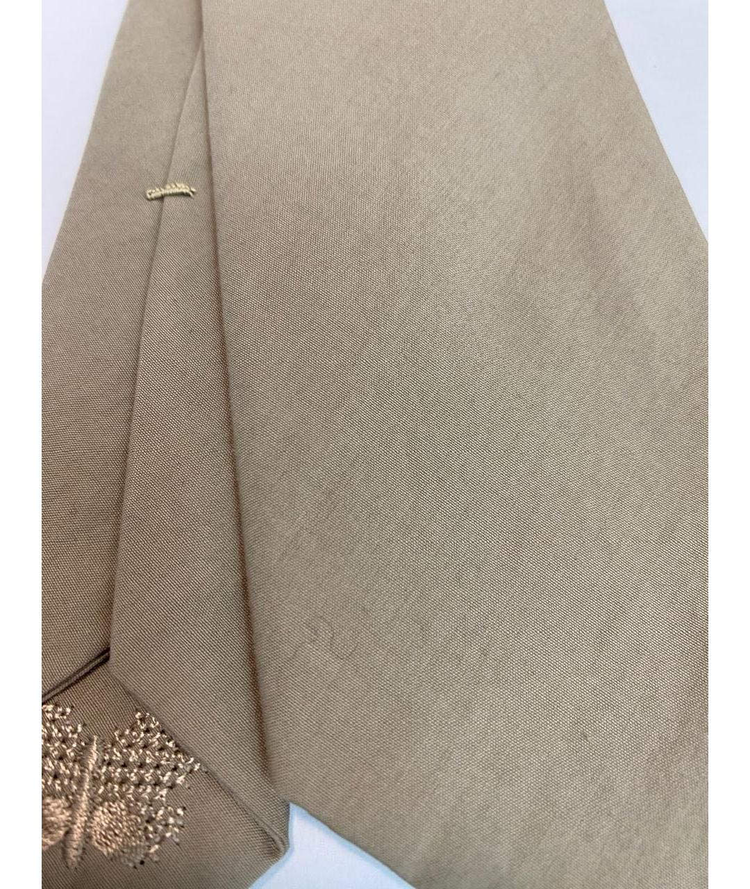 BOTTEGA VENETA Бежевый тканевый галстук, фото 4