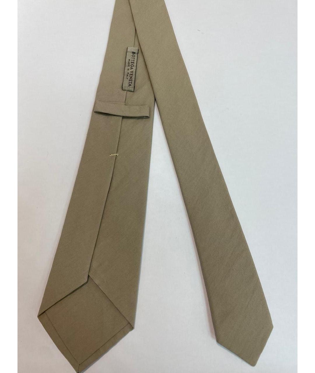 BOTTEGA VENETA Бежевый тканевый галстук, фото 3