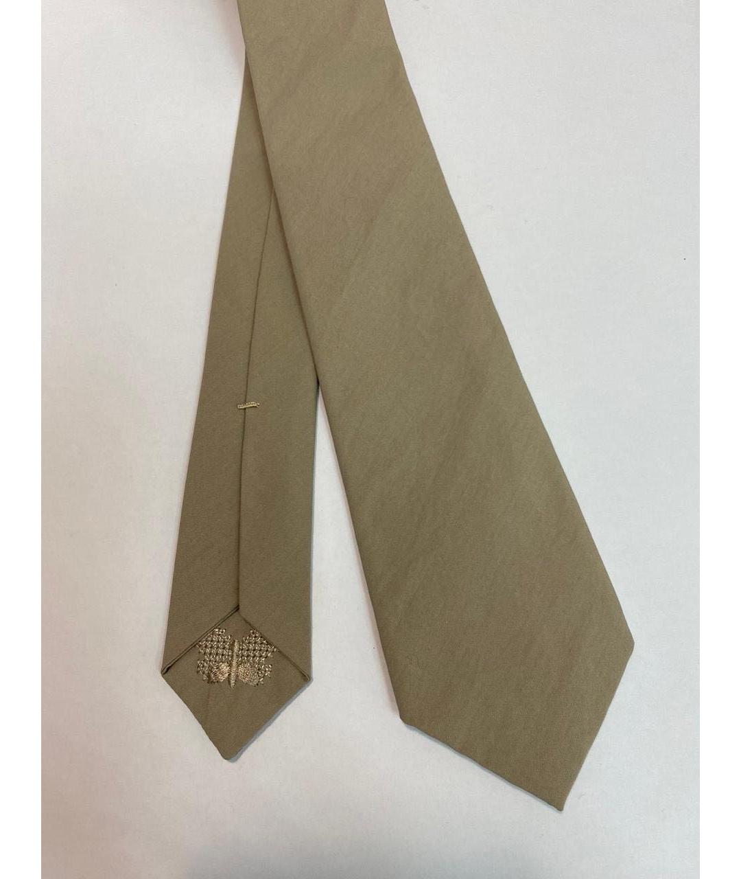 BOTTEGA VENETA Бежевый тканевый галстук, фото 2