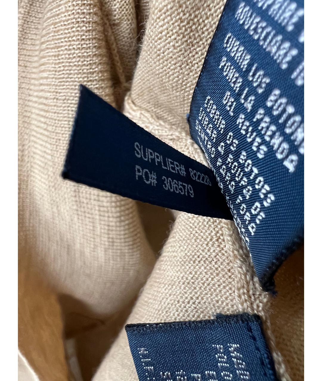 RALPH LAUREN Бежевый шерстяной кардиган, фото 4