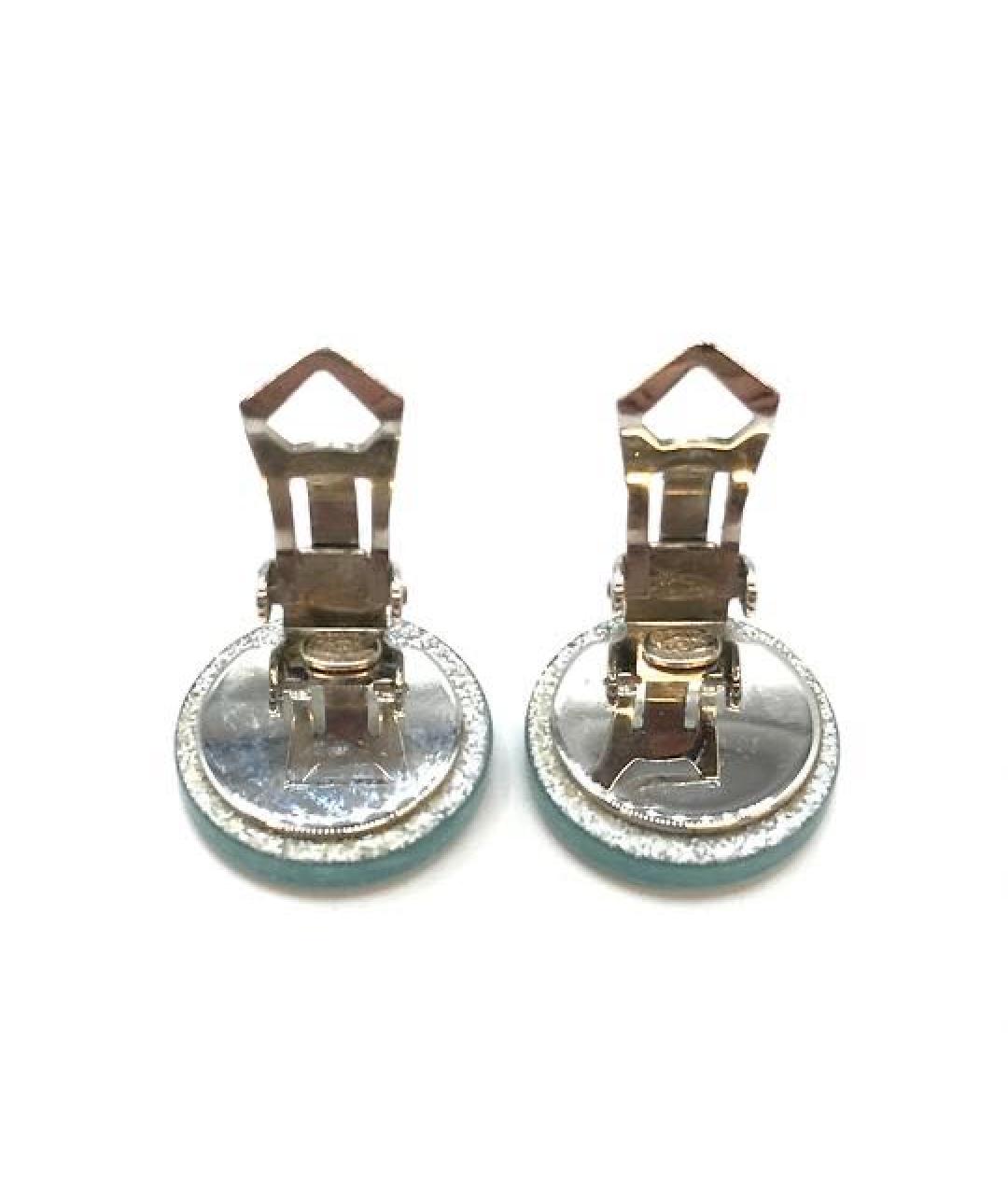 CHANEL Бирюзовые металлические клипсы, фото 5