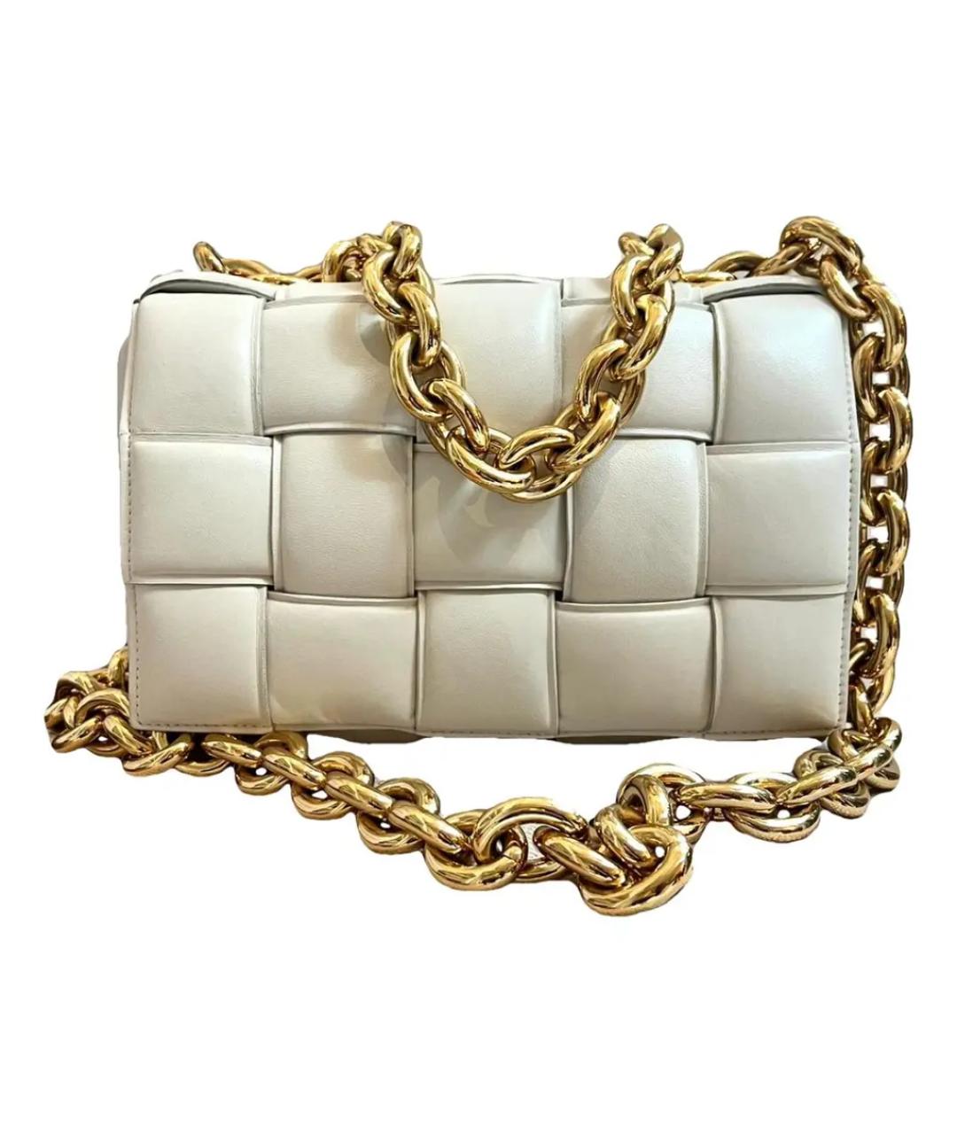 BOTTEGA VENETA Белая кожаная сумка через плечо, фото 1