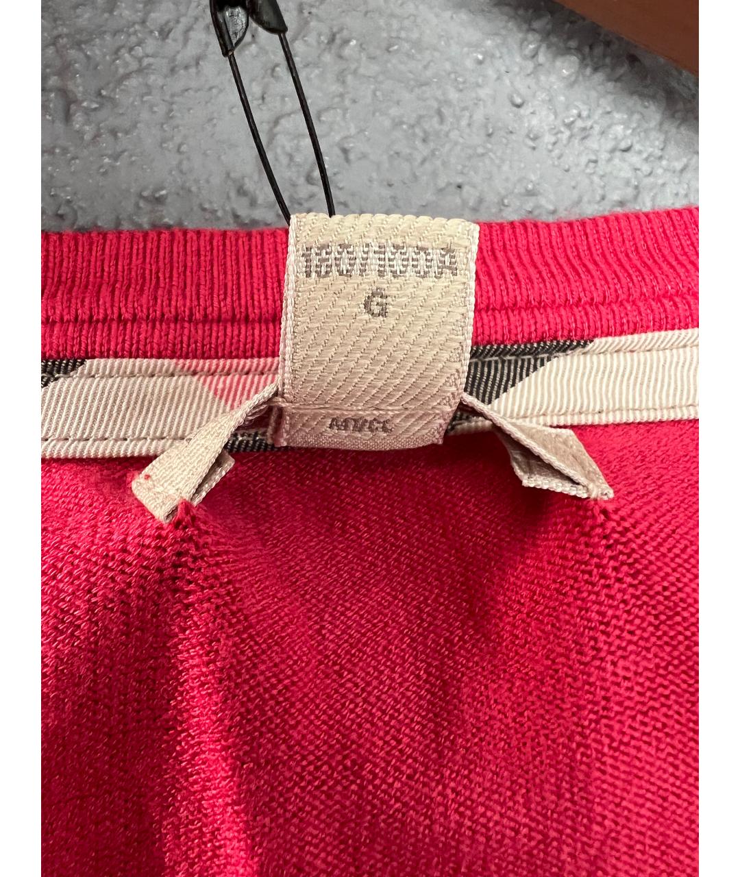 BURBERRY Коралловый вискозный джемпер / свитер, фото 4