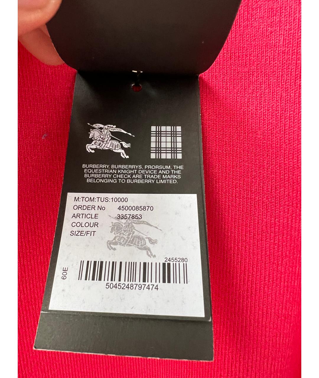 BURBERRY Коралловый вискозный джемпер / свитер, фото 6