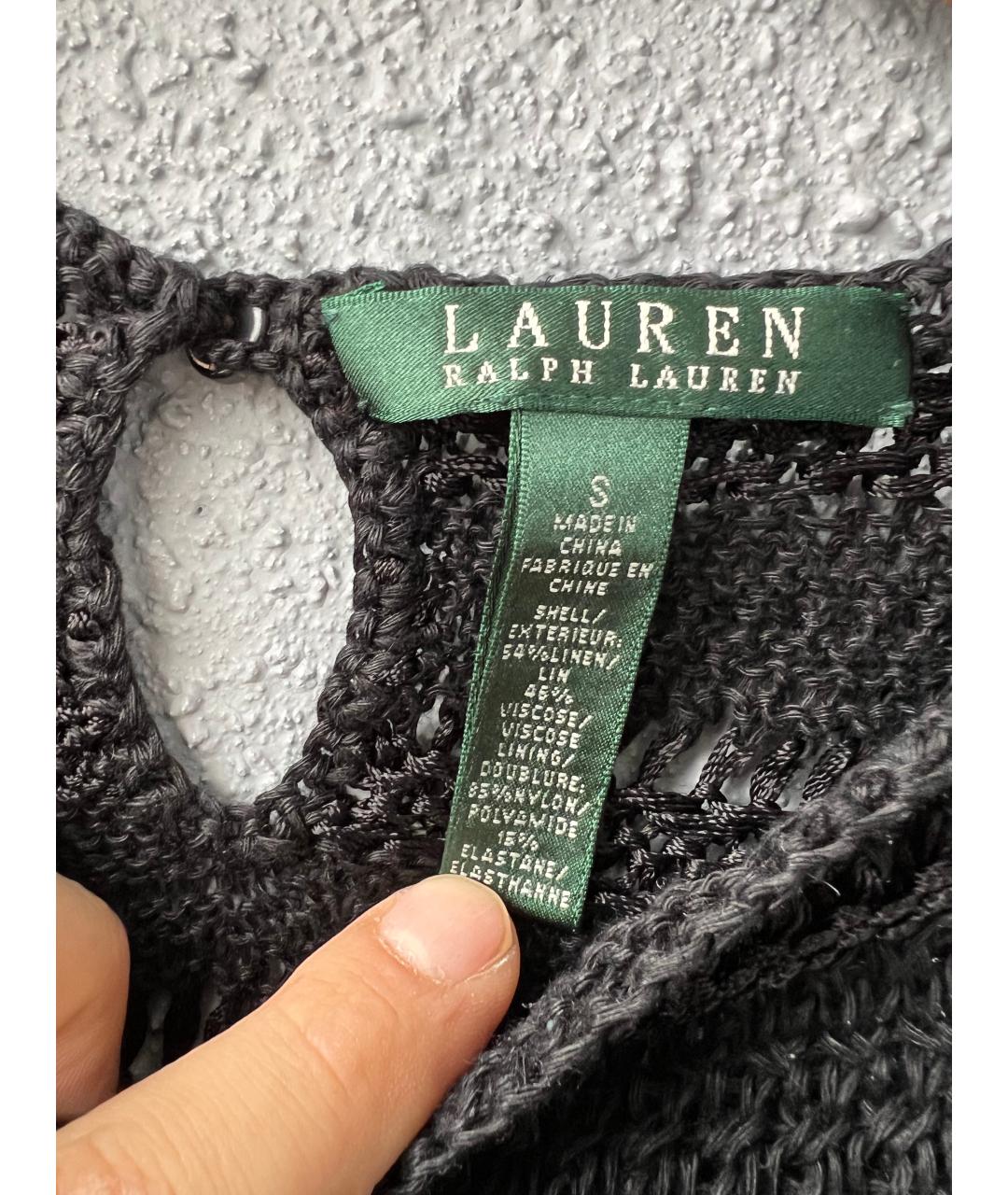 RALPH LAUREN Черная льняная жилетка, фото 2