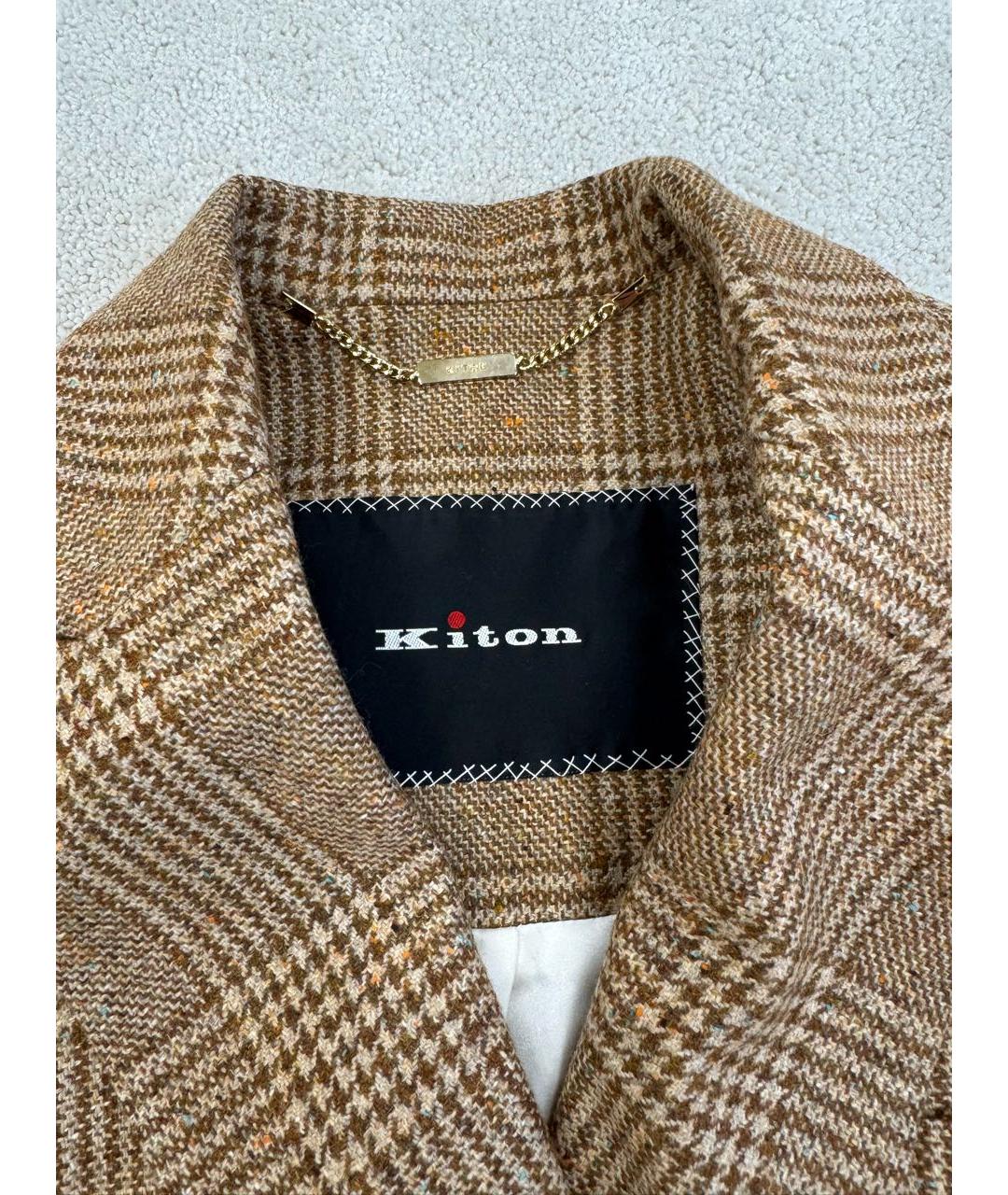 KITON Коричневый кашемировый жакет/пиджак, фото 5