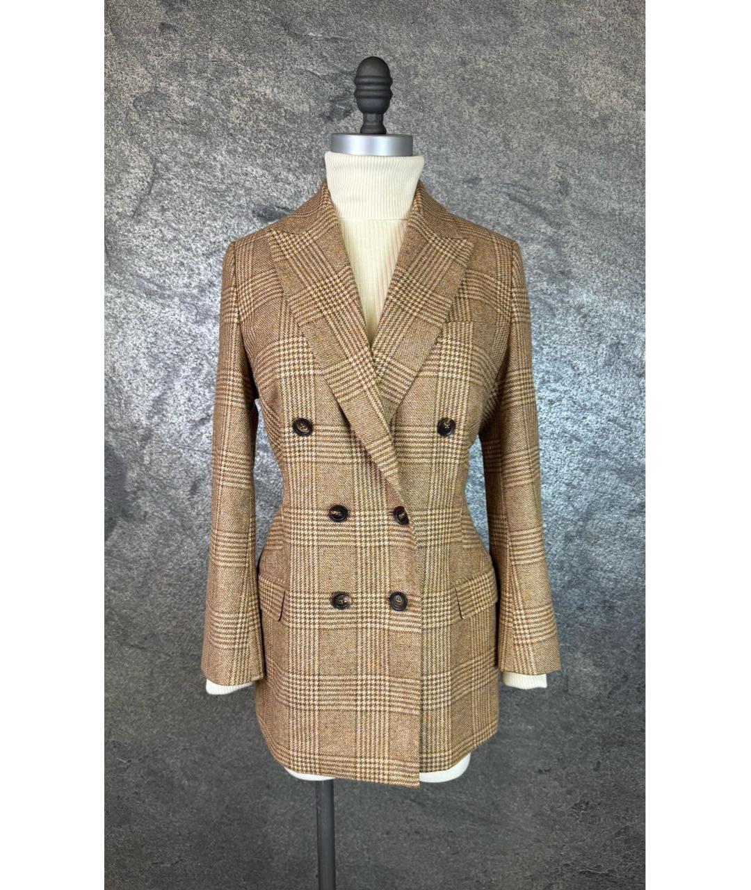 KITON Коричневый кашемировый жакет/пиджак, фото 2