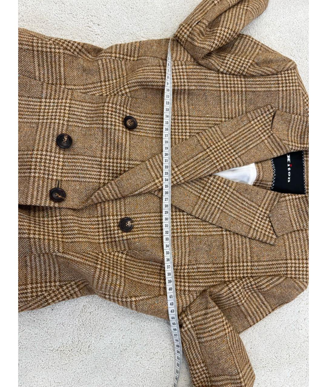 KITON Коричневый кашемировый жакет/пиджак, фото 8