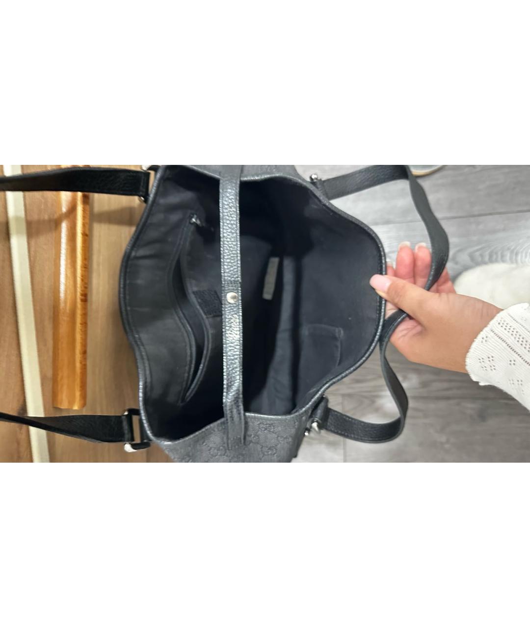 GUCCI Черная тканевая сумка через плечо, фото 2