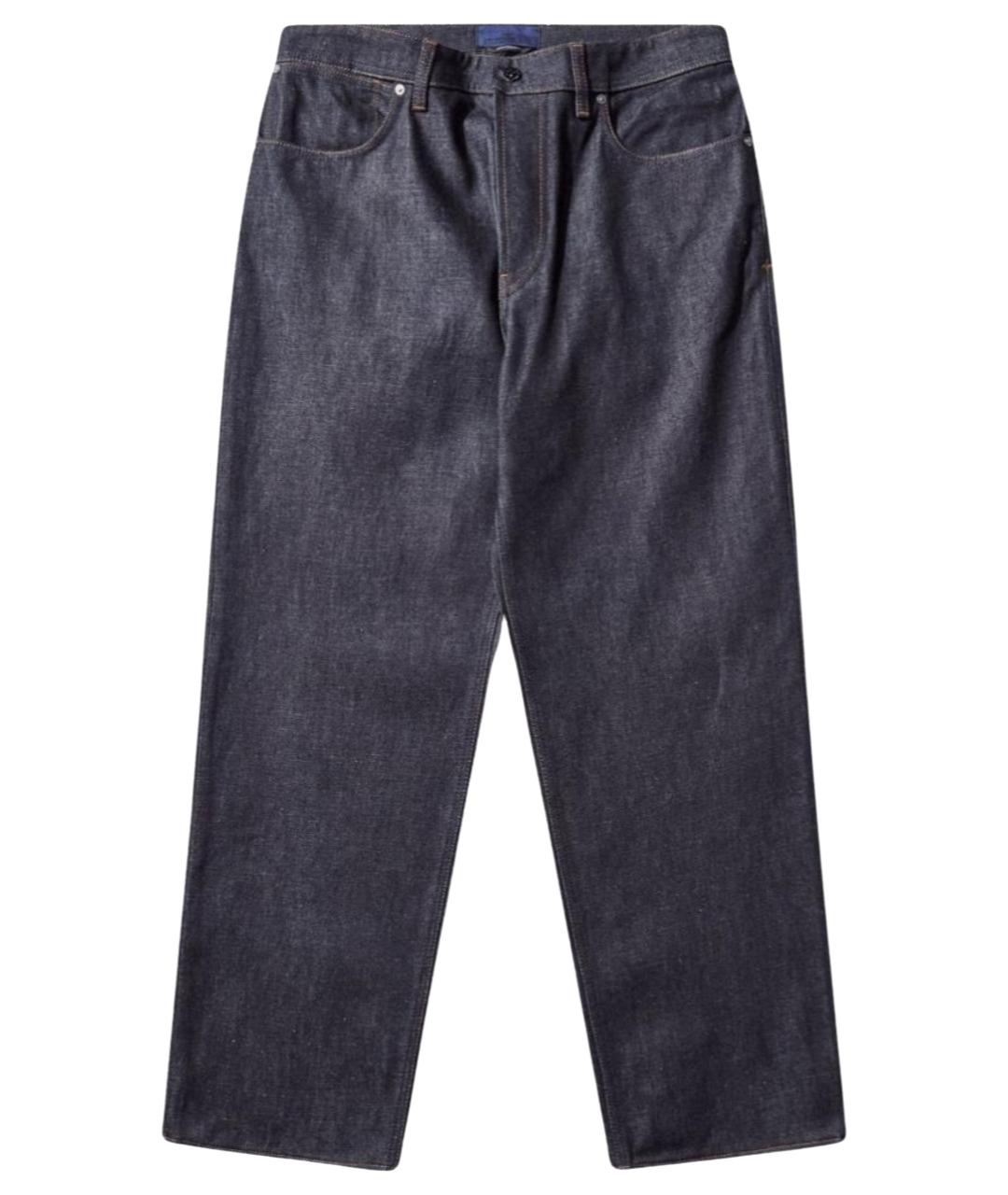 STONE ISLAND Темно-синие хлопковые прямые джинсы, фото 1