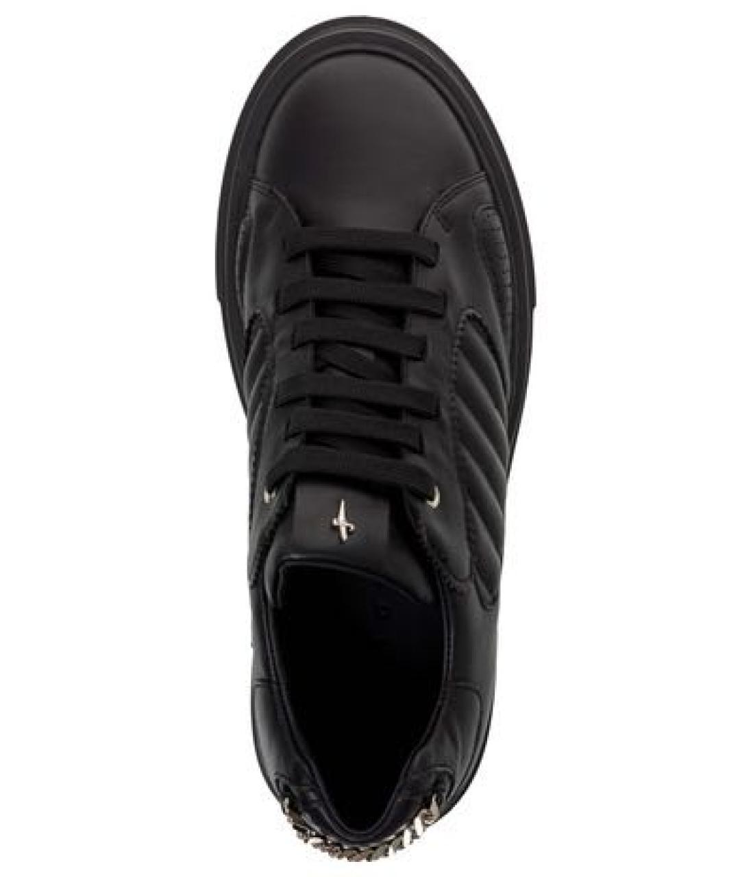 CESARE PACIOTTI Черные кожаные низкие кроссовки / кеды, фото 5