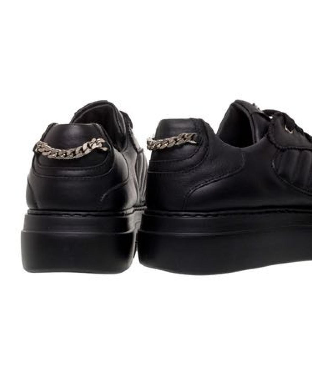 CESARE PACIOTTI Черные кожаные низкие кроссовки / кеды, фото 4