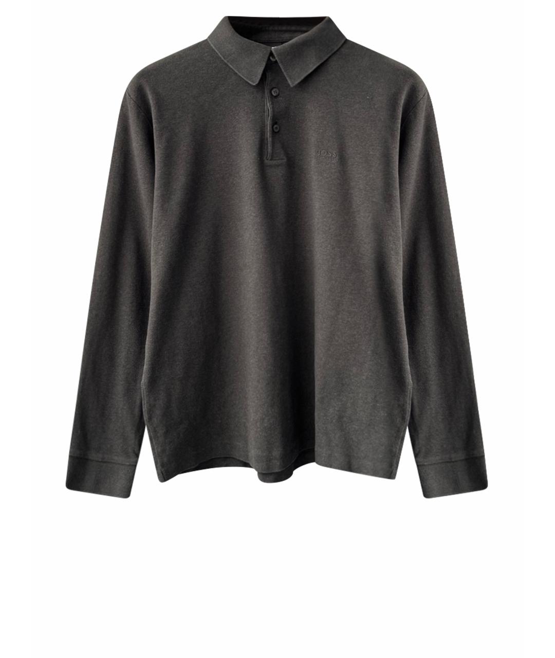 HUGO BOSS Серое поло с длинным рукавом, фото 1