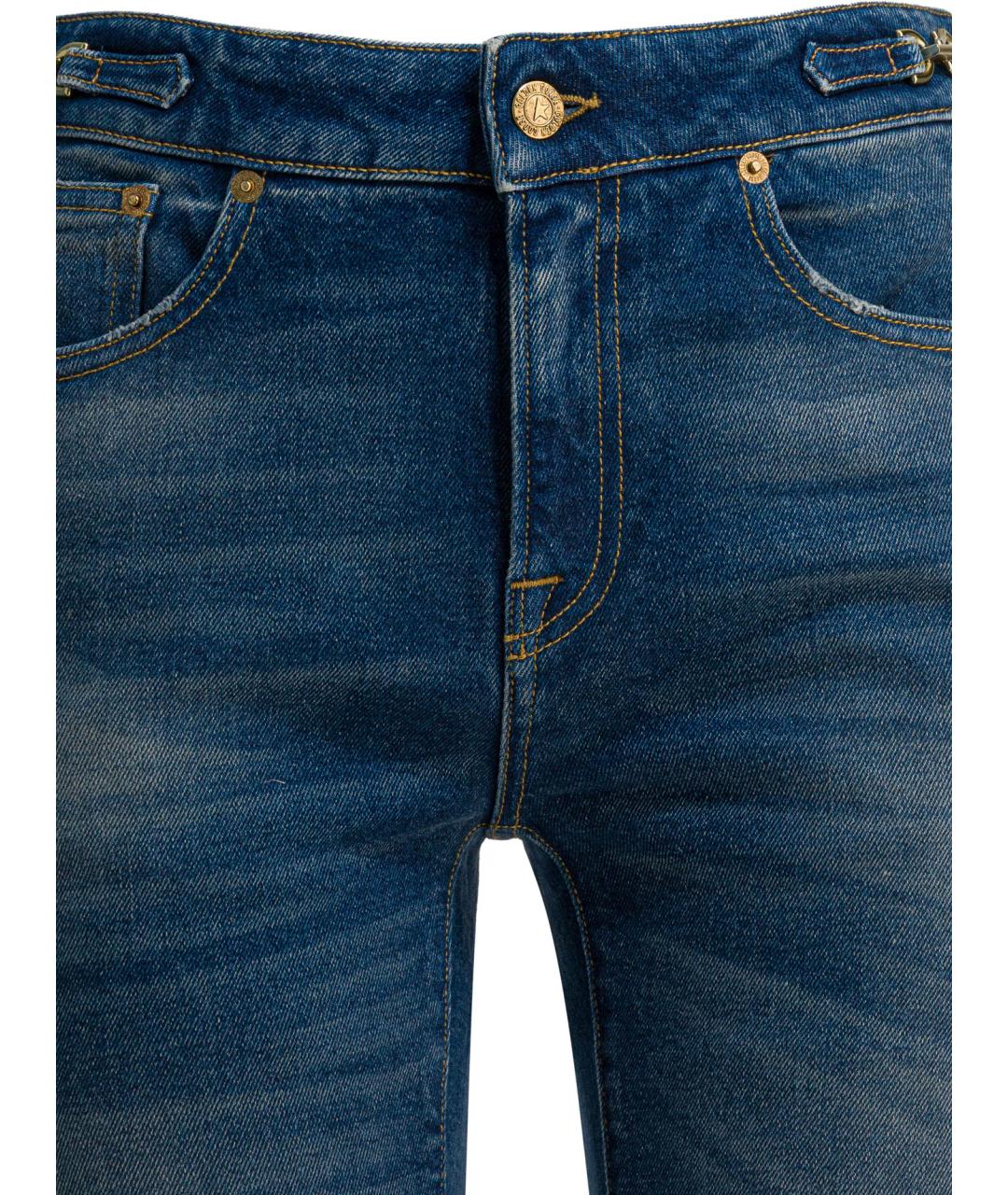 GOLDEN GOOSE DELUXE BRAND Синие хлопковые джинсы слим, фото 3