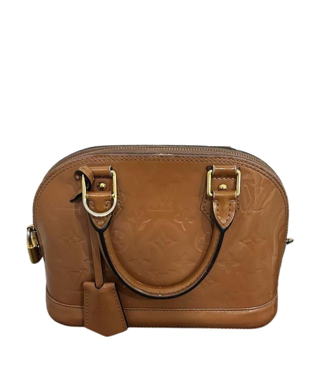 LOUIS VUITTON Бежевая сумка с короткими ручками из лакированной кожи, фото 1