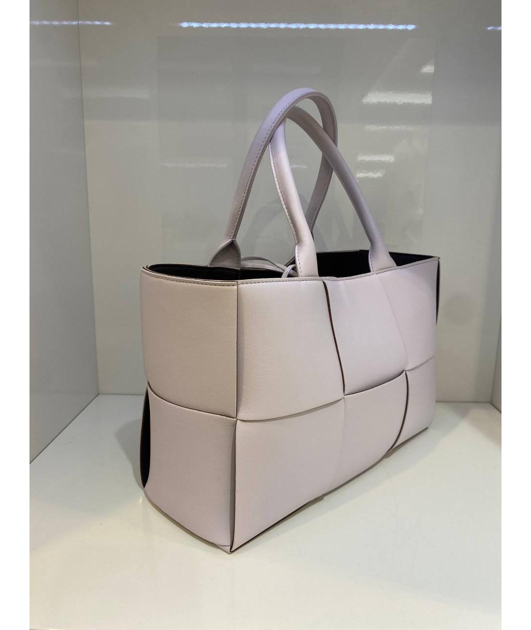 BOTTEGA VENETA Белая кожаная сумка тоут, фото 3