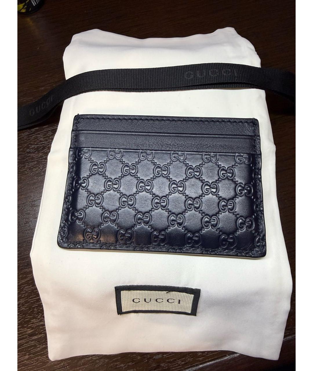 GUCCI Темно-синий кожаный кардхолдер, фото 9