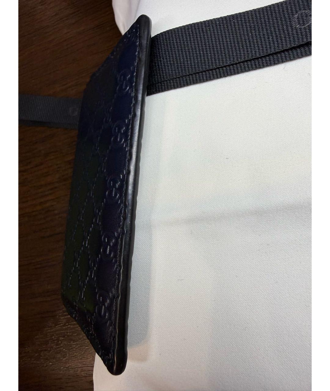 GUCCI Темно-синий кожаный кардхолдер, фото 6