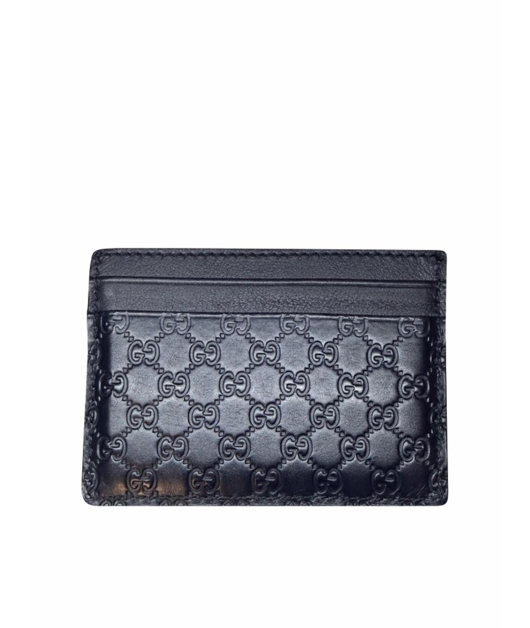 GUCCI Темно-синий кожаный кардхолдер, фото 1