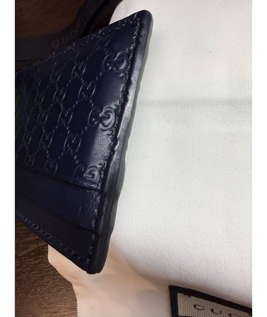 GUCCI Темно-синий кожаный кардхолдер, фото 5