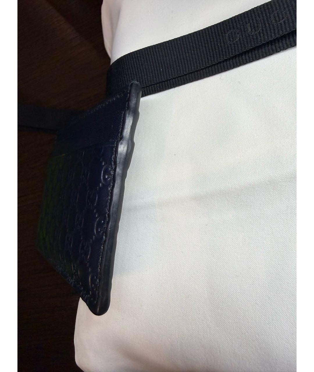 GUCCI Темно-синий кожаный кардхолдер, фото 7