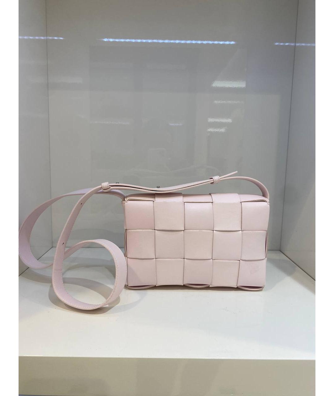 BOTTEGA VENETA Розовая кожаная сумка через плечо, фото 2