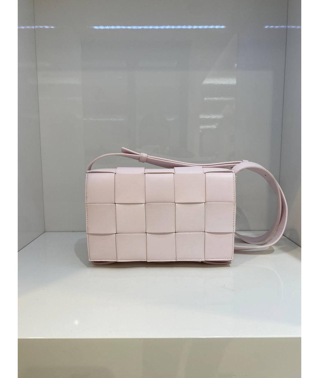 BOTTEGA VENETA Розовая кожаная сумка через плечо, фото 3