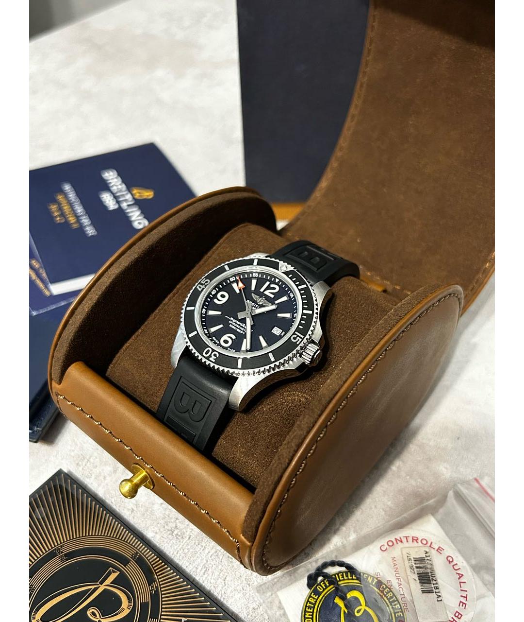 BREITLING SUPEROCEAN Черные стальные часы, фото 3