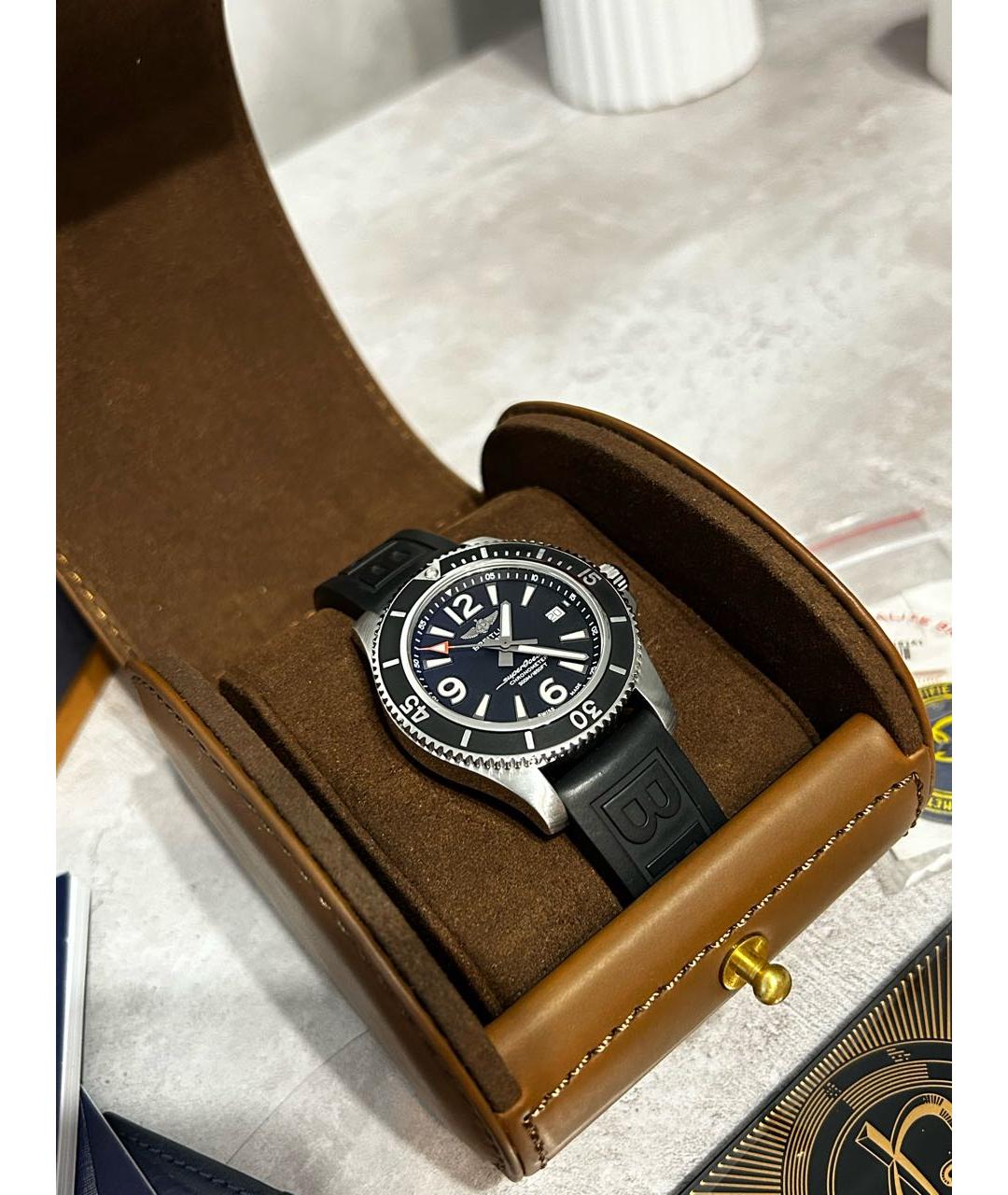 BREITLING SUPEROCEAN Черные стальные часы, фото 5