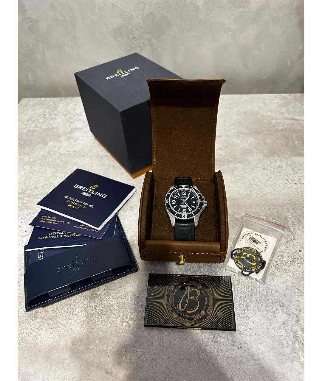 BREITLING SUPEROCEAN Черные стальные часы, фото 4