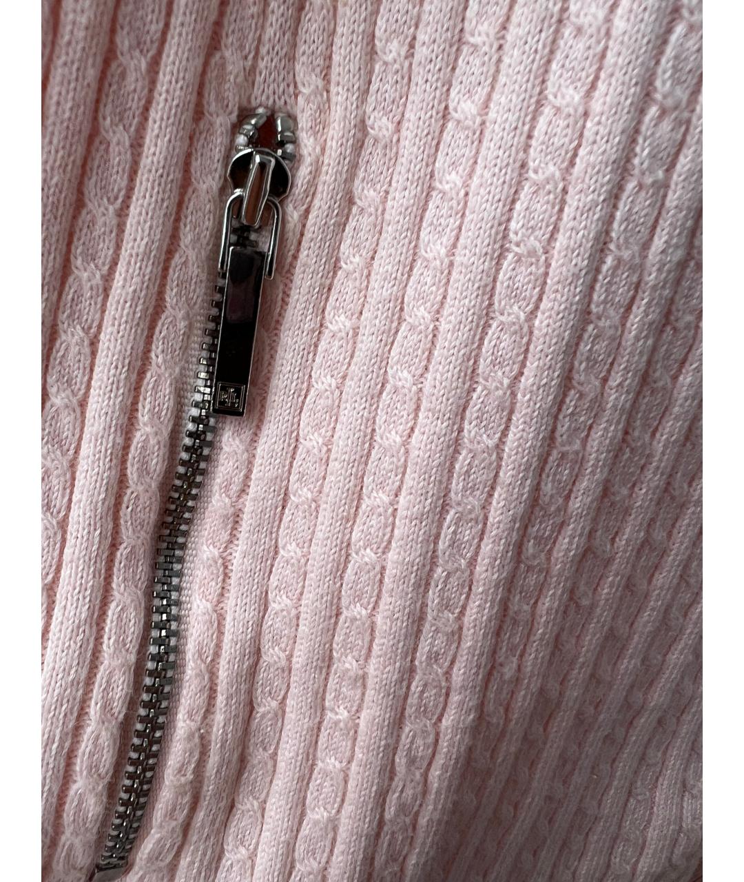 RALPH LAUREN Розовый хлопковый кардиган, фото 4