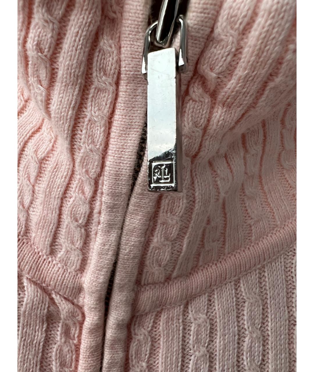 RALPH LAUREN Розовый хлопковый кардиган, фото 2