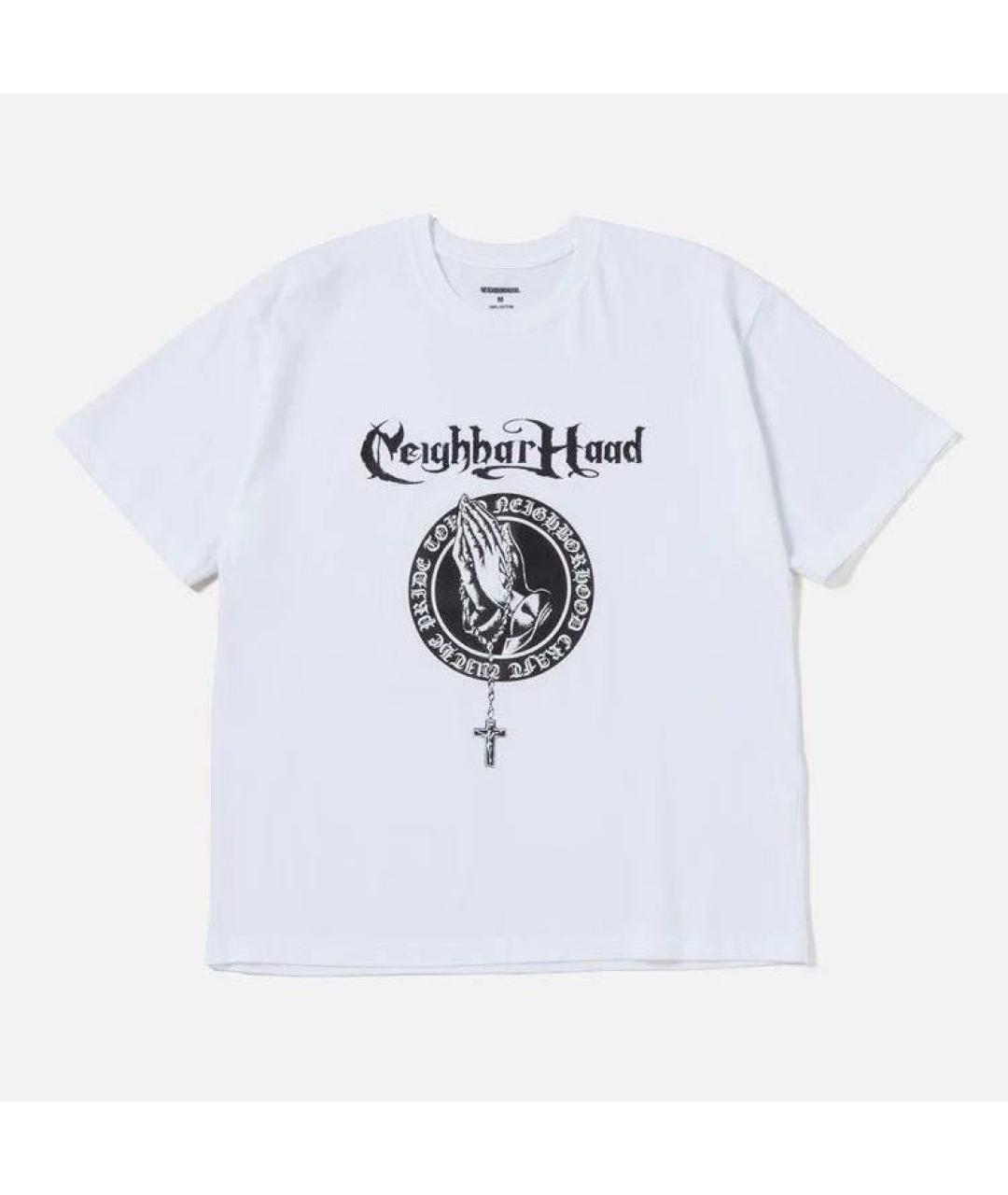 NEIGHBORHOOD Белая хлопковая футболка, фото 6