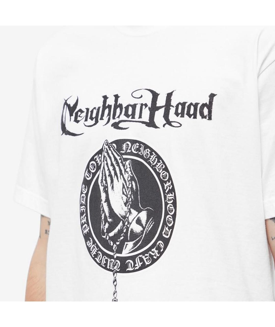 NEIGHBORHOOD Белая хлопковая футболка, фото 3