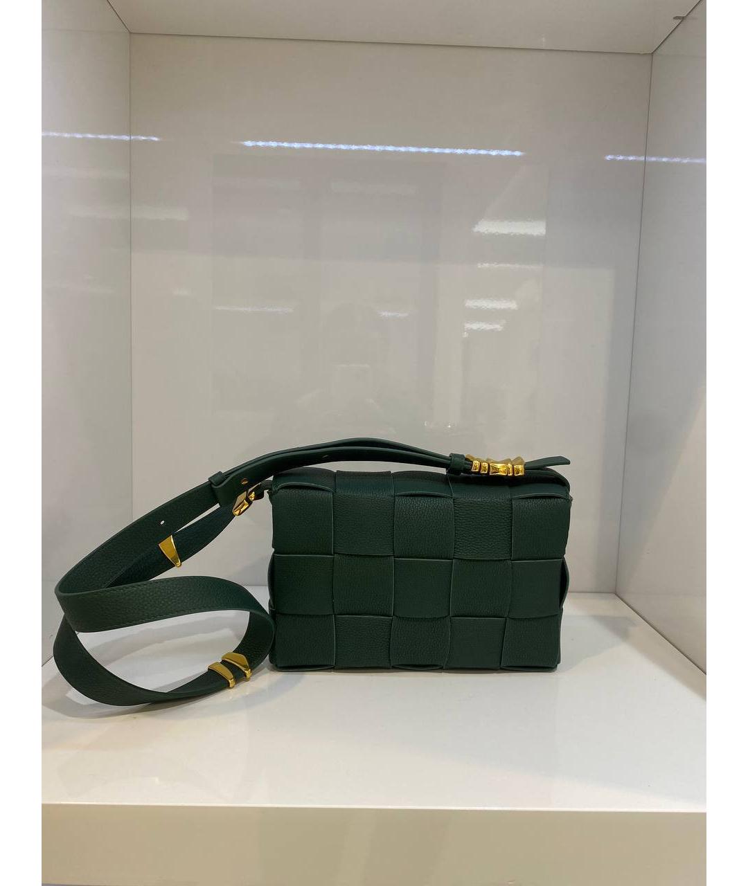 BOTTEGA VENETA Зеленая кожаная сумка через плечо, фото 2