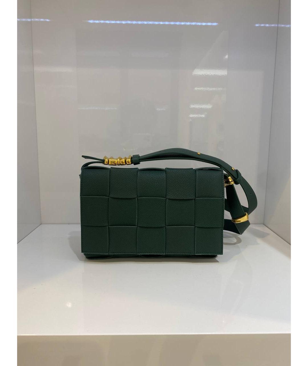 BOTTEGA VENETA Зеленая кожаная сумка через плечо, фото 3