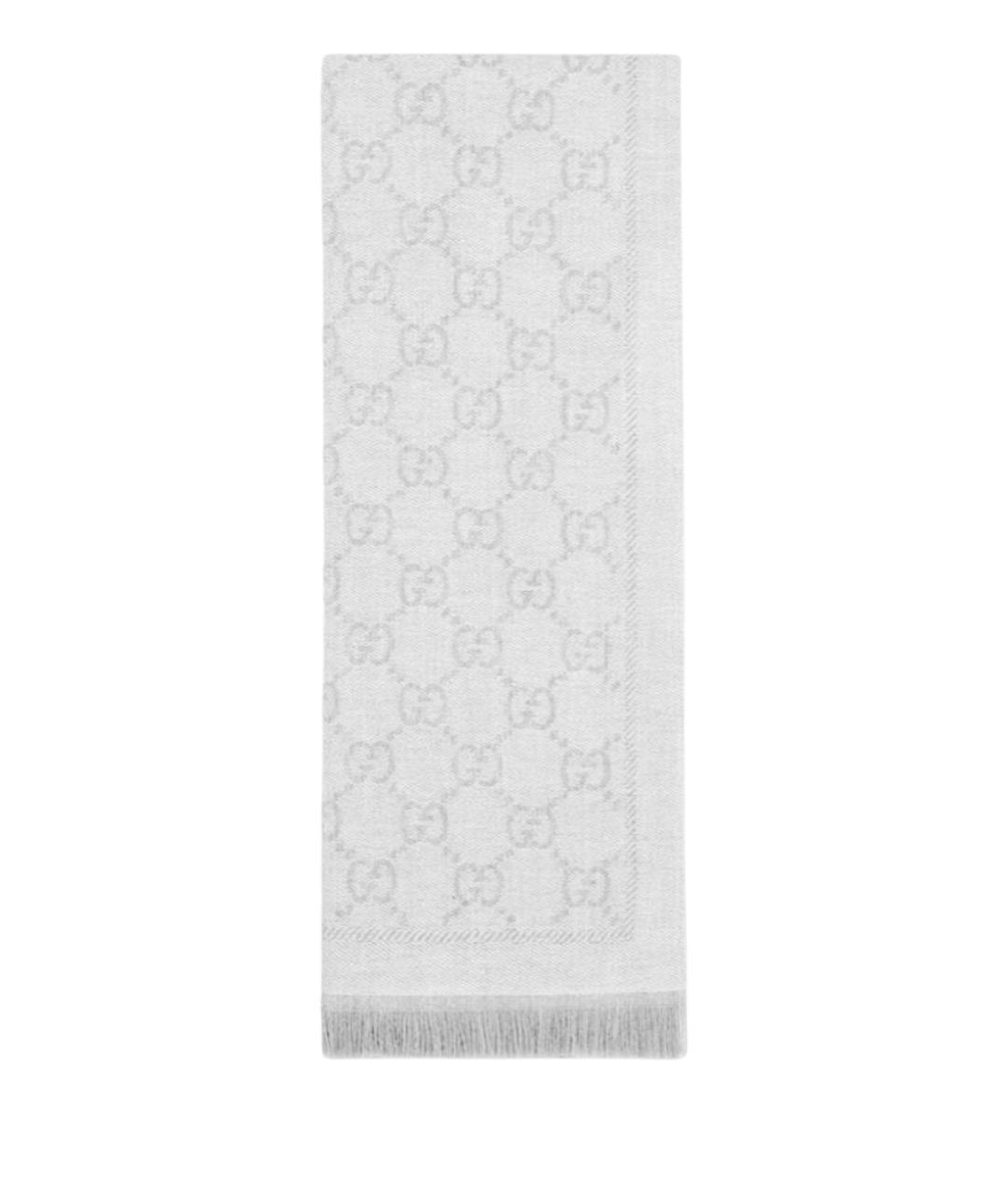 GUCCI Серебрянный шерстяной шарф, фото 1